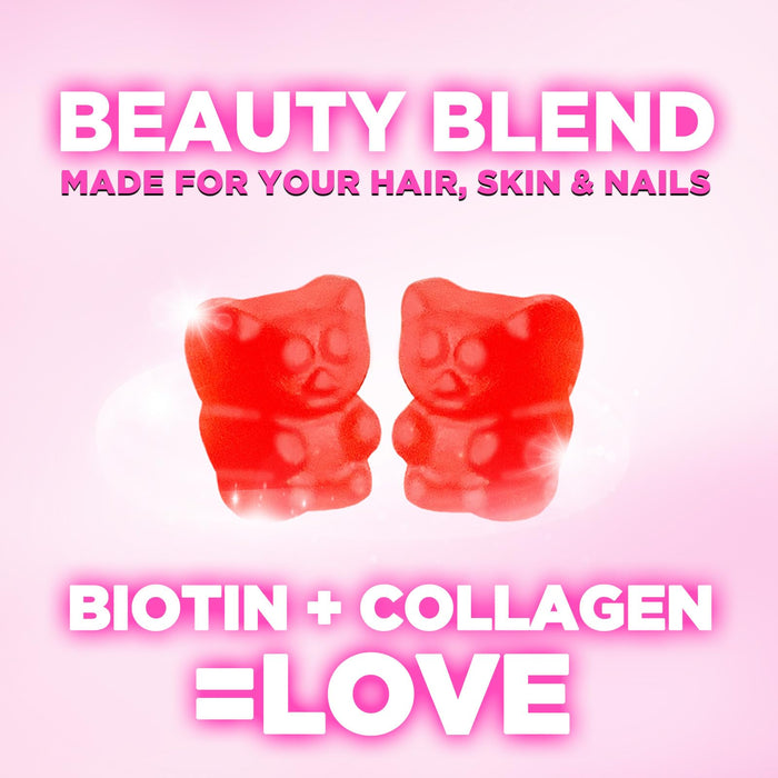 Collagen Gummies - Collagen Peptides Gummies with Biotin Supplement - Healthy Hair, Skin & Nails Support, Gummy Vitamins Hydrolyzed Collagen Vitamin for Women & Men Supplements, Non-GMO - 60 Count