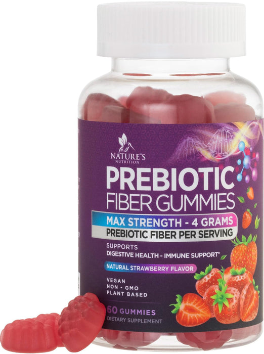 Fiber Gummies for Adults, Daily Prebiotic Fiber Gummy 4g for Digestive Health Support - Supports Regularity & Digestion Health, Plant Based Fiber Supplement, Non-GMO, Berry Flavor