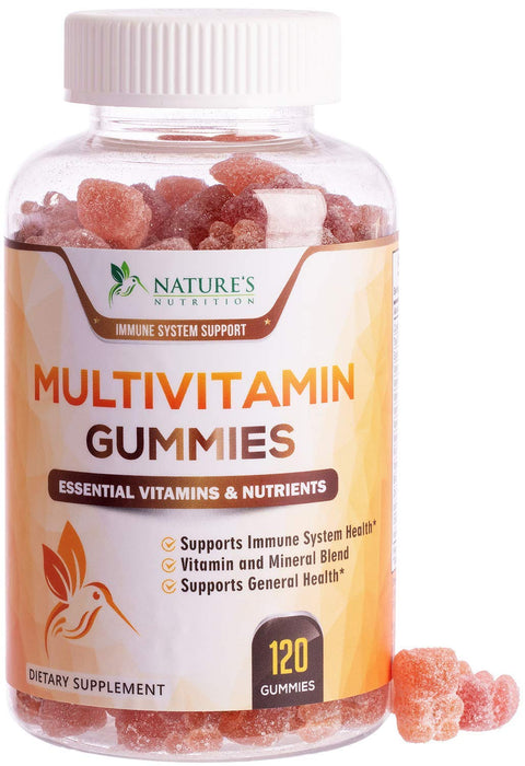 Nature's Multivitamin Gummies - Womens & Mens Daily Gummy Multivitamins for Adults with Vitamins A, C, E, B6, B12, and Minerals - Natural Multi Vitamin Supplement, Non-GMO, Berry Flavor