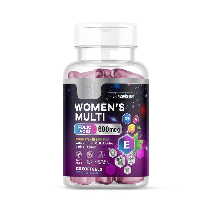 Multi Vitamins for Women - Daily Women's Multi for Energy & Immune Health Support with Vitamin A, B6, B12, C, D, Biotin, Folate, Iron & Zinc, Gluten Free, Womens Multivitamin