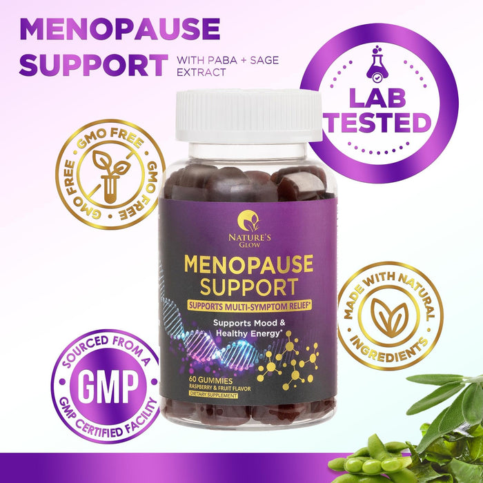 Menopause Support Supplement for Women - Multi Benefit Menopause Relief Vitamin Gummy for Hot Flashes, Nights Sweats & Energy, Nature's Hormone Support Supplements, Non-GMO & Gluten Free - 60 Gummies