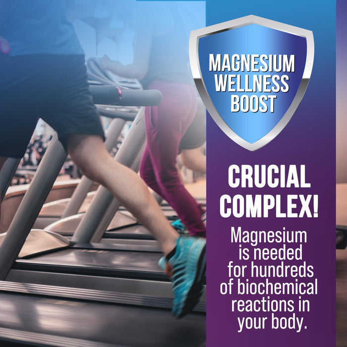 Magnesium Complex 500mg - Magnesium Supplement with Glycinate, Oxide, Malate, Citrate - High Absorption Chelated Magnesium Capsules for Muscle, Heart, Bone, Nerve Support, Non-GMO