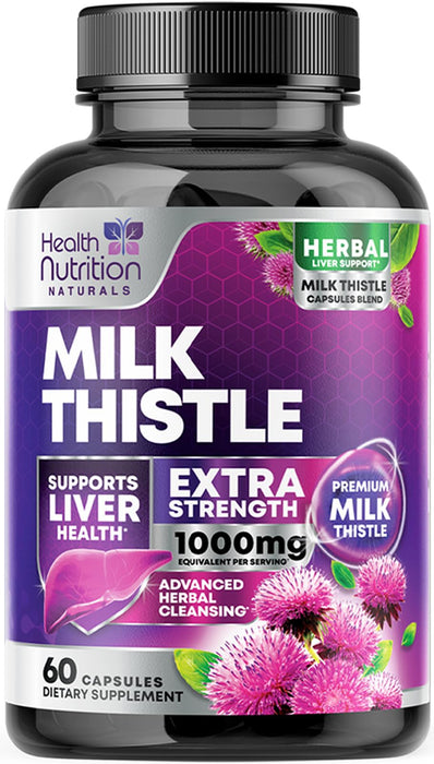 Milk Thistle Liver Cleanse Detox & Repair Formula 1000mg - Herbal Liver Supplement - Nature's Best Milk Thistle with Dandelion Root Extract & Silymarin Marianum, Supports Liver Health