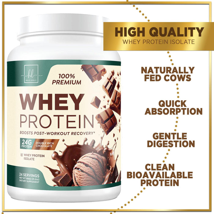 Hello Lovely! Whey Protein Powder, Flavored Whey Isolate with 26g Protein for Fitness - Gluten Free, Fast Absorbing, Easy Digesting for Women & Men