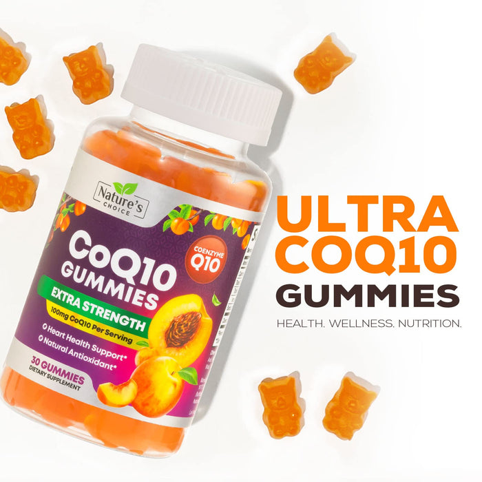 Nature's CoQ10 100mg Gummies, 3X Better Absorption, Antioxidant for Heart Health Support & Energy Production, Ultra Coenzyme Q10 Vitamins, Coq 10 Supplements, Dietary Supplement, Non-GMO