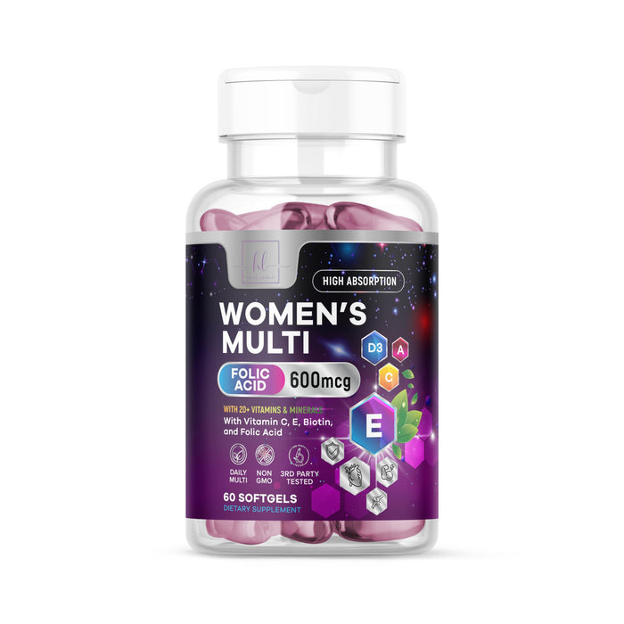 Multi Vitamins for Women - Daily Women's Multi for Energy & Immune Health Support with Vitamin A, B6, B12, C, D, Biotin, Folate, Iron & Zinc, Gluten Free, Womens Multivitamin