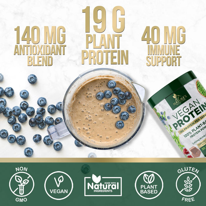 Premium Vegan Protein Powder, Creamy Chocolate Fudge - 19g & 100% Plant Based Protein & Fast Absorbing Premier Isolate for Smoothies & Shakes - Non Dairy, Non Whey, Soy & Gluten Free - 30 Servings