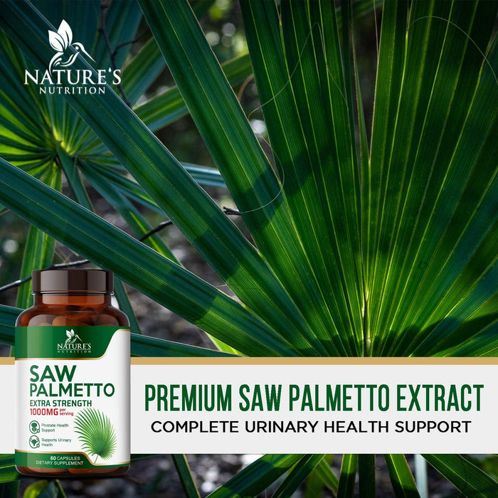Saw Palmetto for Men - 1000 MG Saw Palmetto Extract - Essential Nutrients from Non-GMO Saw Palmetto Berries, Supplements for Men & Women