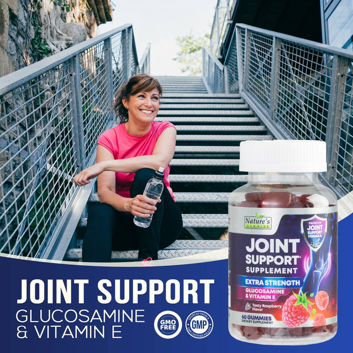 Joint Support Gummies Extra Strength Glucosamine & Vitamin E - Natural Joint & Flexibility Support Gummy - Best Cartilage & Immune Health Support Supplement for Women & Men