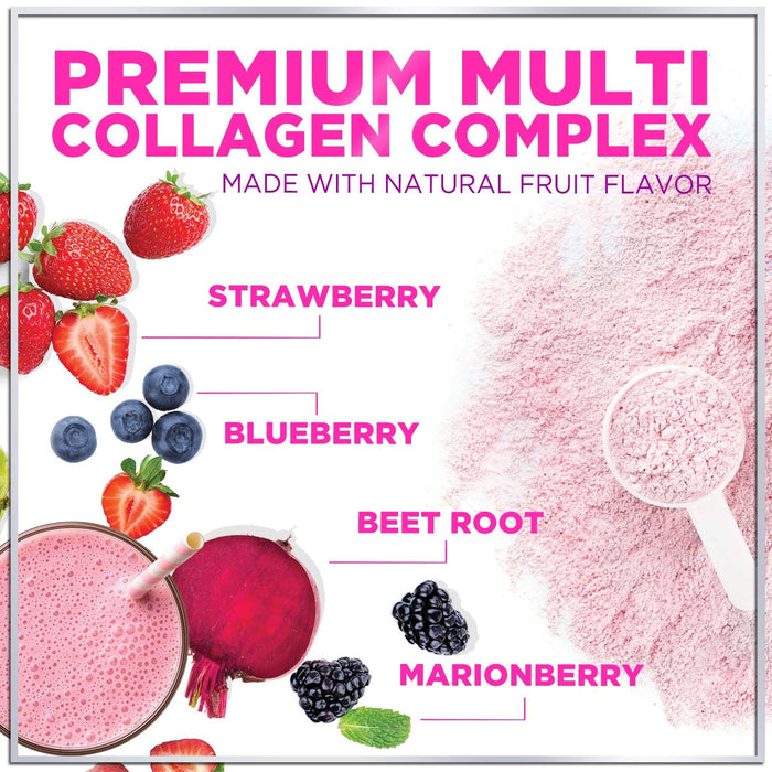 Hello Lovely! Multi Collagen Peptides Powder - Hydrolyzed Collagen Protein Grass Fed, Hair, Skin, Nails & Joint Support, Keto, Paleo, Non-GMO, Type I, II, III, IV & V, Collagen for Women - 30 Servings